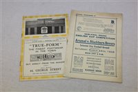 Lot 2448 - Football Programmes: Arsenal v Blackburn...
