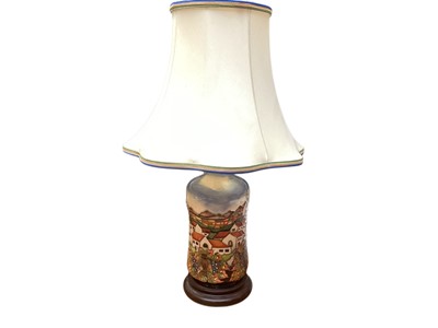Lot 2206 - Moorcroft pottery table lamp in the ‘Andalucia’ pattern designed by Beverley Wilkes