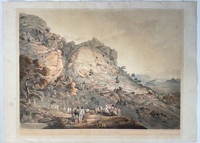 Lot 286 - The Town of Abha in Abyssinia, Plate 16 handcoloured aquatint by I. Bluck after Henry Salt, pub. William Miller Albermarle St. c1809, 52.5cm x 71.5cm