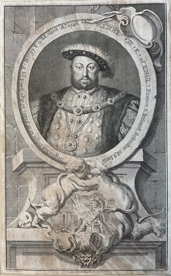 Lot 285 - Heads of the Most Illustrious Persons of Great Britain, J Houbraken c1750-1800 (Kneller-Knapton), Henry VIII, Robert & William Cecil, Cardinal Wolsey, Thomas Otway, Thomas Howard etc. 34 pl...