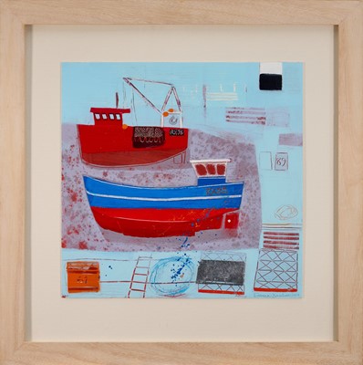 Lot 1068 - *Emma Dunbar (b. 1961) acrylic on board, Early Morning Catch, signed and dated 2001, 46cm x 45cm, in glazed frameProvenance: Thompson's Gallery, Dover Street, 2nd May 2001