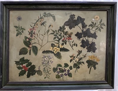 Lot 1183 - English School, 19th century, oil on canvas - Botanical Studies of English Wild Flowers, signed and dated 1875, 55cm x 75cm, framed