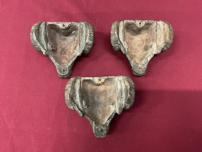 Lot 926 - Three antique bronze furniture mounts