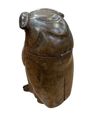 Lot 849 - Early 20th century novelty carved wood caddy in the form of an owl