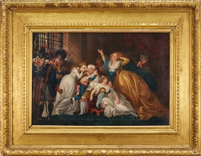 Lot 1102 - Edward Bird R.A. (1772-1819) oil on canvas - The Execution of King Louis XV, labelled and inscribed verso, 45cm x 65cm, in gilt frame
