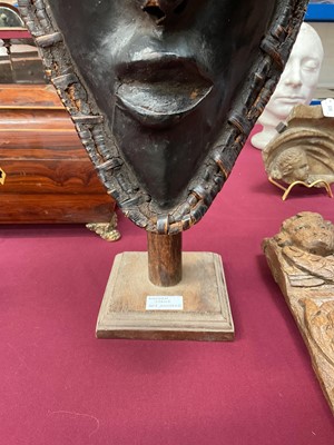 Lot 837 - Antique Ekoi tribal double-headed crest mask, Cameroon / Nigeria