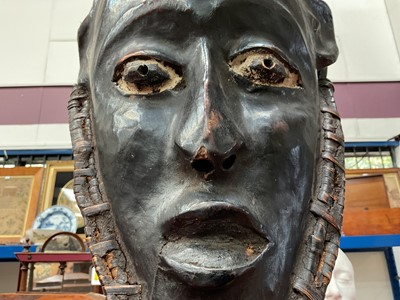 Lot 837 - Antique Ekoi tribal double-headed crest mask, Cameroon / Nigeria