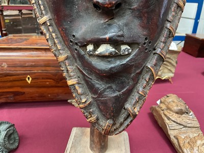 Lot 837 - Antique Ekoi tribal double-headed crest mask, Cameroon / Nigeria