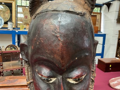Lot 837 - Antique Ekoi tribal double-headed crest mask, Cameroon / Nigeria