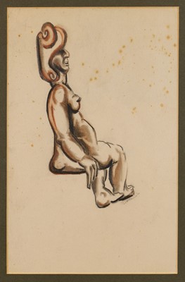Lot 254 - *Arthur Lett Haines (1894-1978) graphite and crayon, Seated Figure, signed and dated (19)'20, 38cm x 25cm, glazed frame