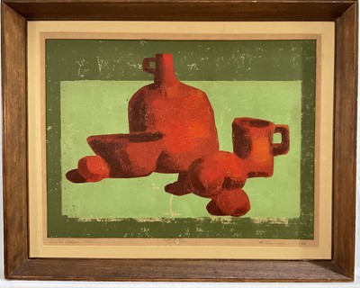 Lot 76 - 1960s limited edition print, Still Life, indistinctly signed, dated 1966, 2/10, 29.5cm x 40cm, framed