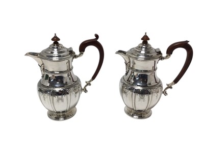 Lot 272 - 1920s silver coffee and hot milk pots