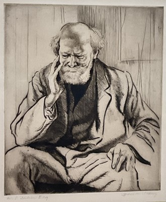 Lot 74 - Doris Marion Stacey, early 20th century drypoint etching, portrait of W.S. Julian Esq., signed and titled below, 23cm x 19.5cm, glazed gilt frame