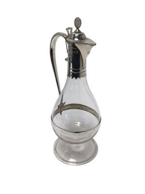 Lot 405 - Edwardian silver mounted glass ecclesiastical claret jug