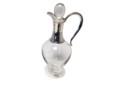 Lot 406 - Contemporary silver mounted glass claret jug