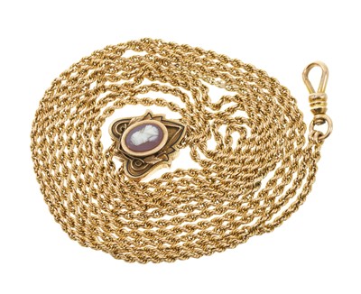Lot 578 - Victorian gold guard chain
