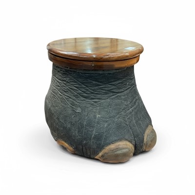 Lot 1204 - Antique elephant foot lidded box