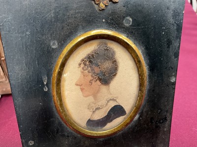 Lot 843 - Early 19th century portrait miniature on ivory, depicting a gentleman in white cravat and overcoat