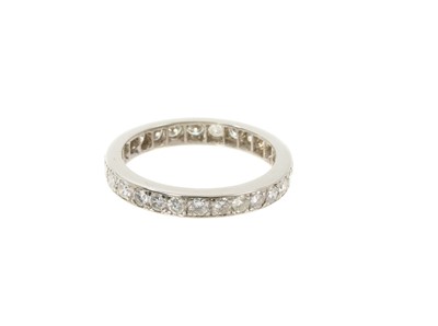Lot 623 - Diamond set full eternity ring with twenty seven brilliant cut diamonds, weighing approximately 1.20cts total, in 14ct white gold setting