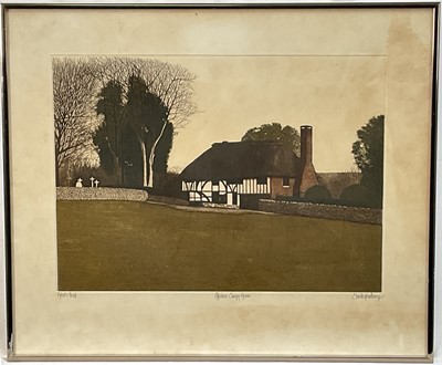 Lot 211 - Etching/Aquatint of 'Alfriston Clergy House'. Artists proof by Christopher Penny, Oxford Gallery retail label to reverse