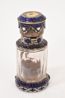 Lot 760 - 19th century unmarked silver and enamelled scent, possibly Russian