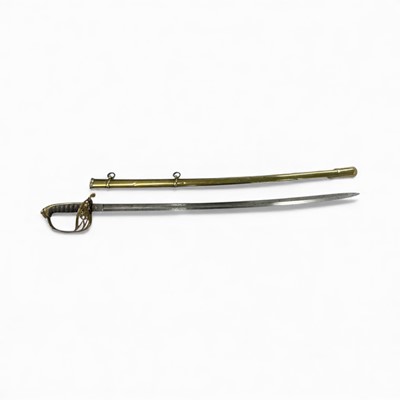 Lot 850 - Victorian 1845 Grenadier Guards Pattern Officers' sword with brass scabbard