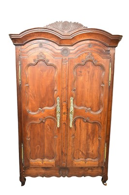 Lot 1324 - Good 18th century French cherrywood armoire