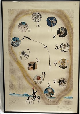 Lot 233 - Salvador Dali lithograph - Time and Space, bears signature and numbered in pencil, 120/250, 76cm x 50cm, glazed metal frame