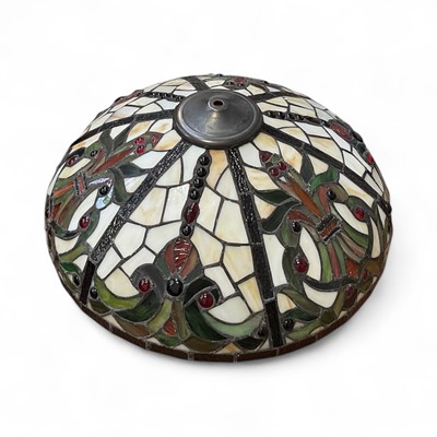 Lot 5085 - Tiffany-style shade together with an Art Deco lamp