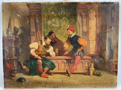 Lot 214 - Charles Cattermole (1832-1900) oil on canvas, card players