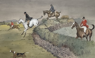 Lot 1145 - *Snaffles, Charles Johnson Payne (1884-1967) hand-coloured print - The Stonefaced 'Narrer-back', published by Messrs Fores, 50cm x 69cm, in glazed frame
