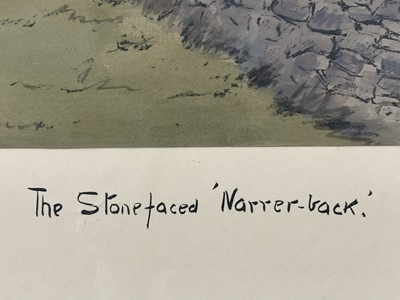Lot 1145 - *Snaffles, Charles Johnson Payne (1884-1967) hand-coloured print - The Stonefaced 'Narrer-back', published by Messrs Fores, 50cm x 69cm, in glazed frame