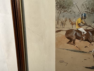 Lot 1148 - *Snaffles, Charles Johnson Payne (1884-1967) signed hand-coloured print - The Game of Sahibs and Rajah's, published by Messrs Fores, 47cm x 66cm, in glazed frame