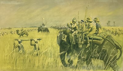 Lot 1150 - *Snaffles, Charles Johnson Payne (1884-1967) signed print - The Kadir Bandobast, with snaffle blindstamp, 45cm x 64cm, in glazed frame