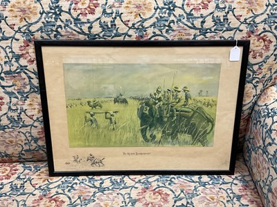 Lot 1150 - *Snaffles, Charles Johnson Payne (1884-1967) signed print - The Kadir Bandobast, with snaffle blindstamp, 45cm x 64cm, in glazed frame