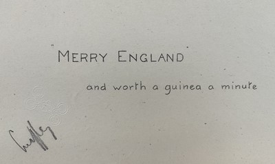 Lot 1153 - *Snaffles, Charles Johnson Payne (1884-1967) signed hand-coloured print - "Merry England", 45cm x 41cm, in glazed frame