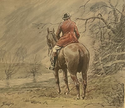 Lot 1154 - *Snaffles, Charles Johnson Payne (1884-1967) signed hand-coloured print - Foxcatchers, 42cm x 37cm, in glazed frame