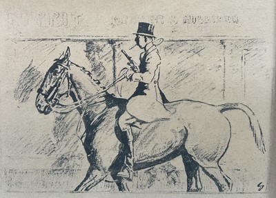 Lot 1154 - *Snaffles, Charles Johnson Payne (1884-1967) signed hand-coloured print - Foxcatchers, 42cm x 37cm, in glazed frame