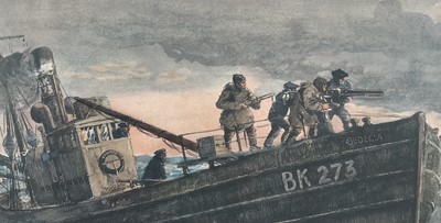 Lot 1157 - *Snaffles, Charles Johnson Payne (1884-1967) signed print - Gentlemen Unafraid, 45cm x 66cm, in glazed frame