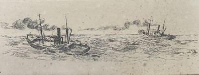 Lot 1157 - *Snaffles, Charles Johnson Payne (1884-1967) signed print - Gentlemen Unafraid, 45cm x 66cm, in glazed frame