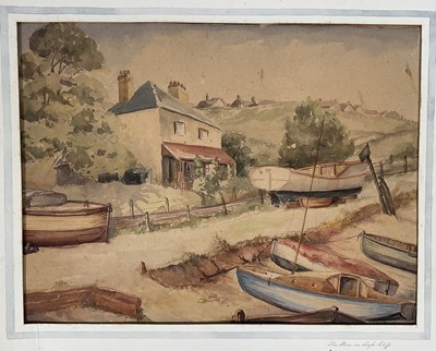 Lot 220 - Attributed to George Hammond Steel, 1940s watercolour, The Farm on Leigh Cliffs, Essex, unframed