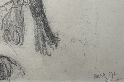Lot 1013 - *Lucy Kemp-Welch (1869-1958) pencil drawing - A Heavy Horse, dated Aug. '94, 10cm x 12.5cm, in glazed gilt frame. NB: From an 1894 album of drawings and oils which was a gift from Lucy an...