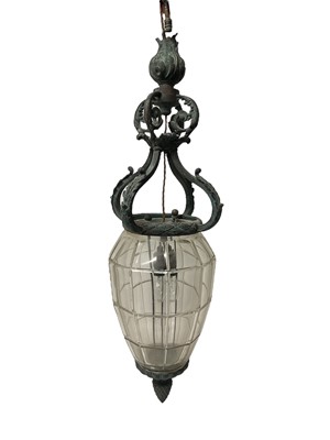 Lot 1274 - Good quality antique French style hanging hall lantern