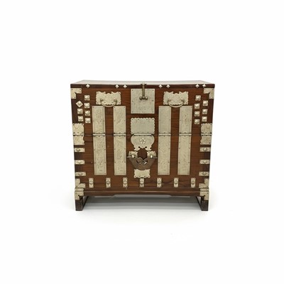 Lot 1282 - Antique Korean metal mounted chest