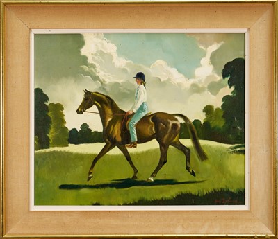 Lot 1106 - *Doris Clare Zinkeisen (1898-1991) oil on canvas - Fiona Gordon, aged 12 riding Lady Bee