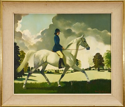 Lot 1107 - *Doris Clare Zinkeisen (1898-1991) oil on canvas - Fiona Gordon, aged 14 riding Chadre
