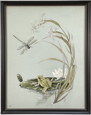 Lot 1109 - *Anne Grahame-Johnston (1928-1998) gouache - Pond Life. N.B. Anne Grahame-Johnson was the daughter of Doris Zinkeisen, known for her illustration work, together with her twin sister Janet, she il...
