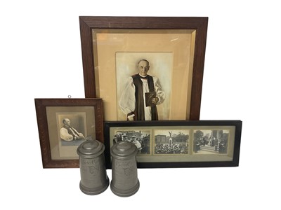 Lot 987 - Items relating to Thomas Alfred Chapman, Bishop of Colchester (1922-1933), including his Exeter College, Oxford pewter rowing tankards, photographs of him presiding over the inauguration of Colc...