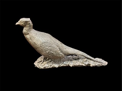 Lot 943 - Contemporary silver filled model of Pheasant (London 1968), 22cm long
