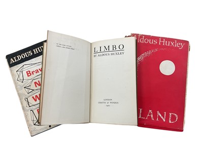 Lot 1442 - Aldous Huxley - Limbo, 1920 first edition and two further Huxley, Island and Brave New World Revisited.